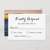 Sunset Sail Modern Nautical Wedding RSVP (Voorkant / Achterkant)