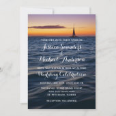 Sunset Sail Moderne Nautische Huwelijksuitnodiging Kaart (Voorkant)