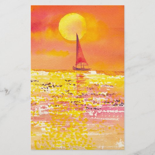 Sunset Sailboat Briefpapier (Voorkant)