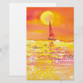 Sunset Sailboat Briefpapier (Voorkant / Achterkant)