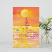 Sunset Sailboat Briefpapier (Staand voorkant)