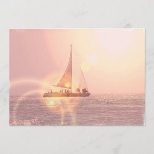 Sunset Sailboat Invitation Kaart