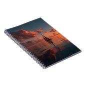 Sunset Sailboat Ocean Reflection Art Notitieboek (Rechterzijde)