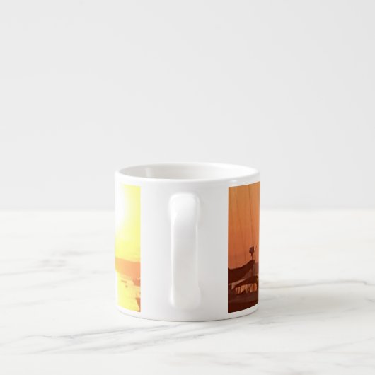 Sunset Sailboot Watch Hill RI Rhode Island Espresso Kop (Achterkant)