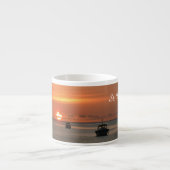 Sunset Sailing Boats Ocean Tropical personaliseren Espresso Kop (Voorkant)