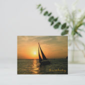 Sunset Sailing Briefkaart (Staand voorkant)