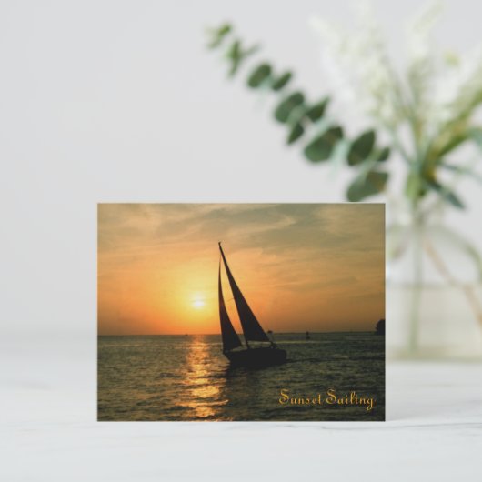 Sunset Sailing Briefkaart (Staand voorkant)