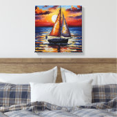 Sunset Sailing Canvas Afdruk (Insitu (Slaapkamer))