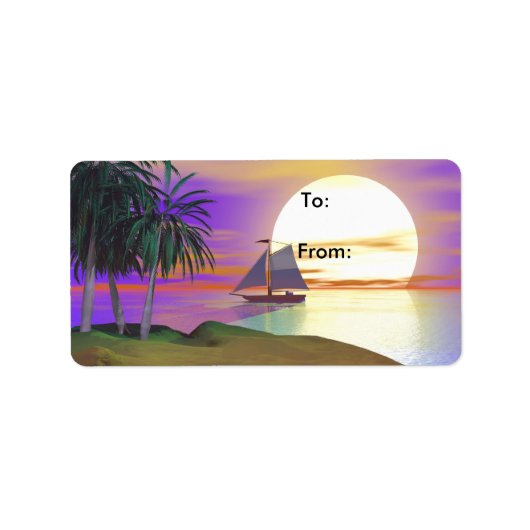 Sunset Sailing Etiket (Voorkant)