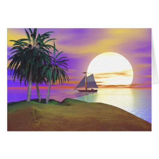 Sunset Sailing Kaart (Voorkant Horizontaal)