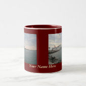 Sunset Sailing Personalized Mug Tweekleurige Koffiemok (Center)