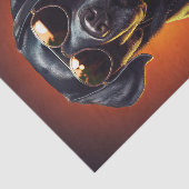 Sunset Sam, Biker Black Lab in Leren Jas Tissuepapier (Detail)