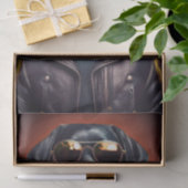 Sunset Sam, Biker Black Lab in Leren Jas Tissuepapier (Geschenk)