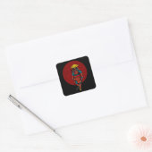 Sunset Samurai Warrior met Katana Vierkante Sticker (Envelop)