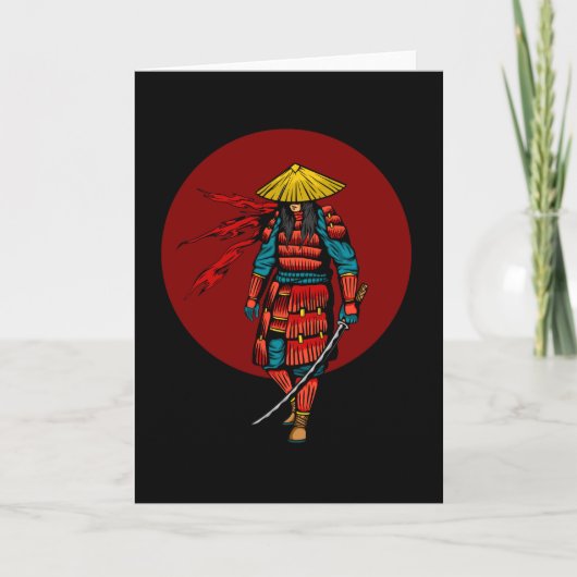 Sunset Samurai Warrior with Katana Kaart (Voorkant)