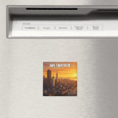 Sunset San Francisco Skyline California Reizen Magneet (Insitu (Vaatwasser))