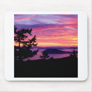 Sunset San Juan Islands bij Puget Sound Muismat