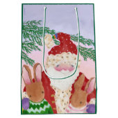Sunset Santa and Bunnies Medium Gift Bag Cadeauzakje (Achterkant)