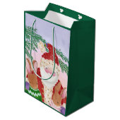 Sunset Santa and Bunnies Medium Gift Bag Cadeauzakje (Achterkant Gekanteld)