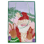 Sunset Santa and Bunnies Medium Gift Bag Medium Cadeauzakje (Voorkant)