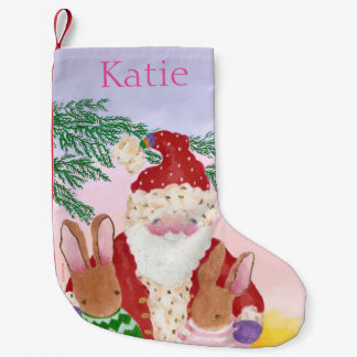 Sunset Santa en Bunnies Kleine Kerstsok