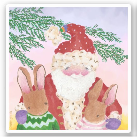 Sunset Santa Sticker (Voorkant)