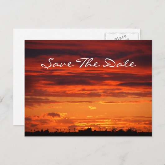 Sunset "Save the Date" Briefkaart (Voorkant / Achterkant)