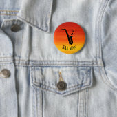 Sunset Sax Man Cool Funny Music Saxofoon Ronde Button 5,7 Cm (In situ)