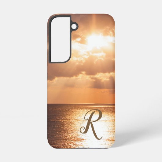 Sunset Scene Aangepast Monogram Samsung Galaxy Hoesje (Achterkant)