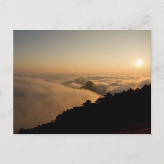 Sunset scene in een China Huang-berg Briefkaart (Voorkant)