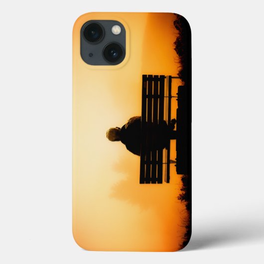 Sunset Scene met Man op bank Case-Mate iPhone Case (Achterkant)