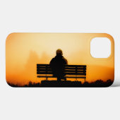 Sunset Scene met Man op bank Case-Mate iPhone Case (Achterkant (horizontaal))
