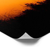 Sunset Scene met Man op bank Poster (Hoek)