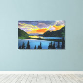 Sunset Scene on the Columbia River Canvas Afdruk (Insitu (Houten vloer))