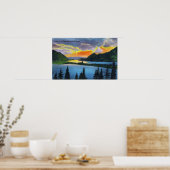Sunset Scene on the Columbia River Poster (Keuken)