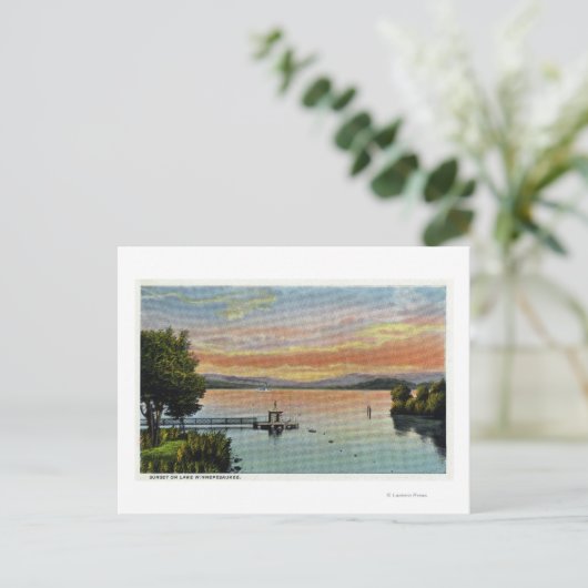 Sunset Scene op het meer Briefkaart (Staand voorkant)