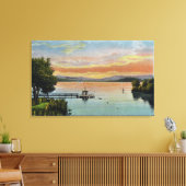 Sunset Scene op het meer Canvas Afdruk (Insitu (Woonkamer))