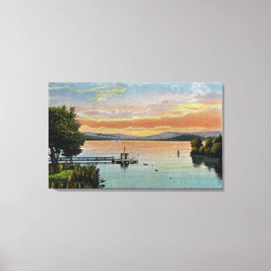 Sunset Scene op het meer Canvas Afdruk (Voorkant)