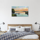 Sunset Scene op het meer Canvas Afdruk (Insitu (Slaapkamer))