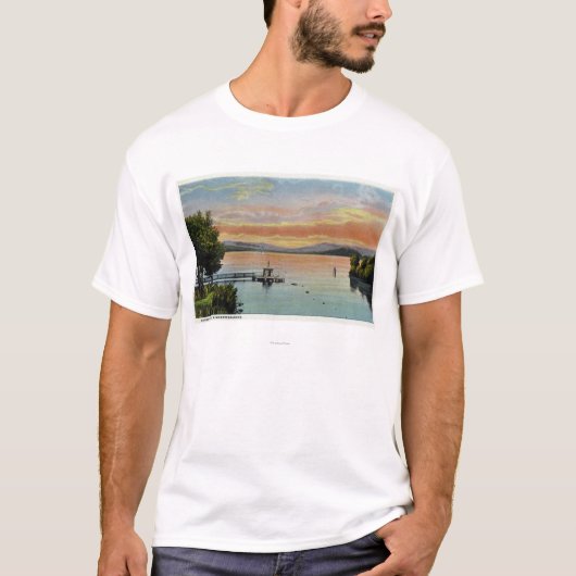 Sunset Scene op het meer T-shirt (Voorkant)