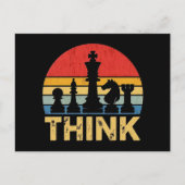 Sunset Schaakkunst – Inspirerend "Denk" Briefkaart (Voorkant)