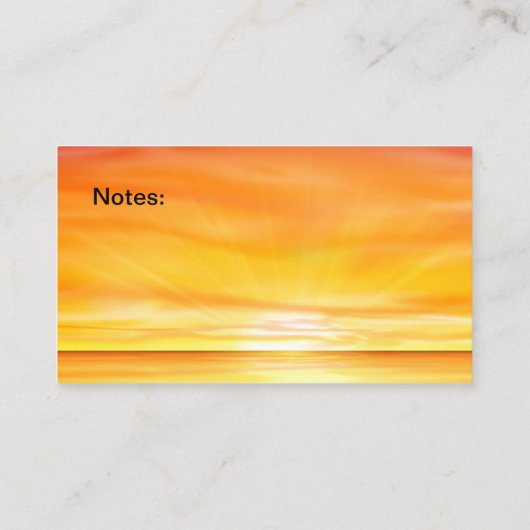 Sunset Schilderachtig reisbureau ontwerp Visitekaartje (Achterkant)