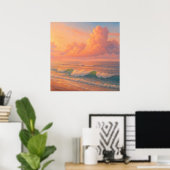 Sunset Sea Cloud - Pastel Painting Style Poster (Thuiskantoor)