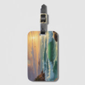 Sunset Seascape Schilderkunst Bagagelabel (Voorkant (verticaal))