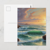 Sunset Seascape Schilderkunst Briefkaart (Voorkant / Achterkant)