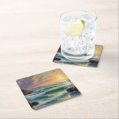 Sunset Seascape Schilderkunst Kartonnen Onderzetters (Insitu)