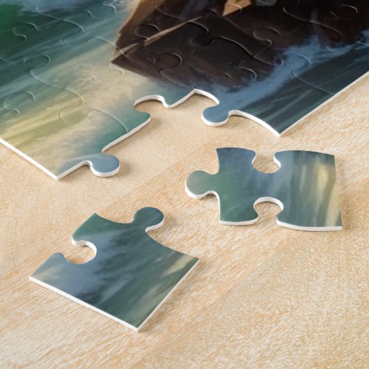 Sunset Seascape Schilderkunst Legpuzzel (Zijkant)