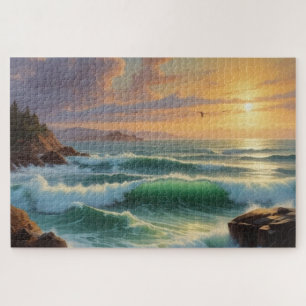 Sunset Seascape Schilderkunst Legpuzzel