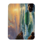 Sunset Seascape Schilderkunst Magneet (Verticaal)
