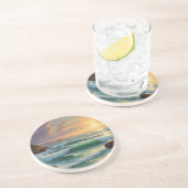 Sunset Seascape Schilderkunst Zandsteen Onderzetter (Zijkant)